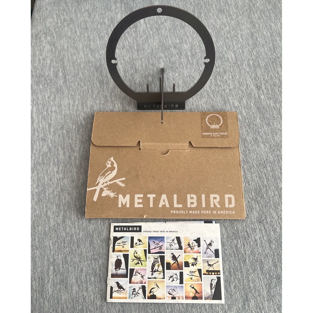 Metalbird‎ Hanging Bird Feeder Outdoor Tree Corten Steel Art Nature Gift USA NIB